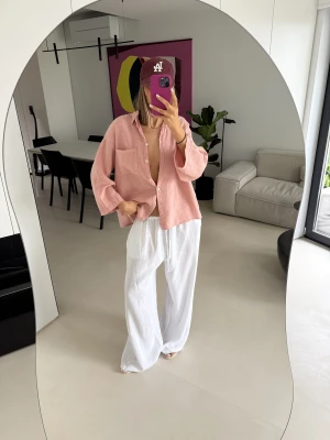 LNIANA KOSZULA BOX PEACH WŁOCHY