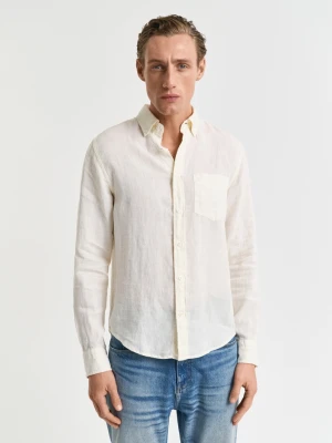 Lniana koszula farbowana po uszyciu regular fit GANT