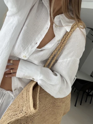 LNIANA KOSZULA MAXI WHITE WŁOCHY