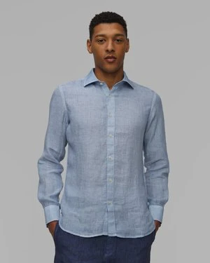 Lniana Koszula Męska 120% Lino Slim Fit Shirt