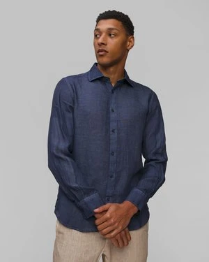 Lniana Koszula Męska 120% Lino Slim Fit Shirt