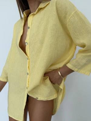 LNIANA KOSZULA OVERSIZE LEMON WŁOCHY