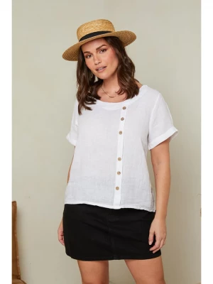 Curvy Lady Lniana koszulka w kolorze białym rozmiar: 48/50