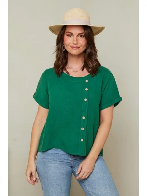 Curvy Lady Lniana koszulka w kolorze zielonym rozmiar: 48/50