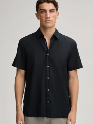 Lniana koszulka z krótkim rękawem Haris w kolorze czarnym Joop