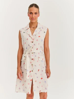 Lniana sukienka midi Retro Sun XS/S