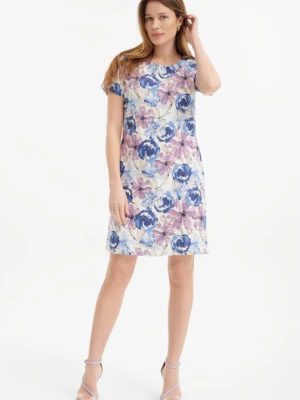 Lniana sukienka w pastelowe kwiaty Greenpoint