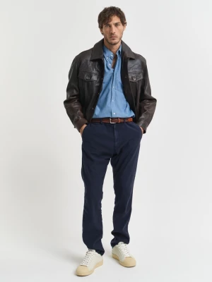 Lniane chinosy Slim Fit z bawełną GANT