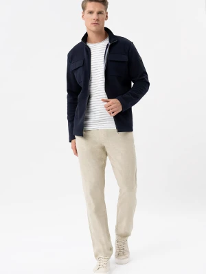 Lniane spodnie chinosy, Comfort Fit, R-LINN Volcano