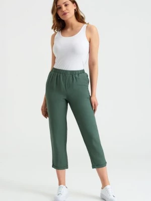 Lniane Spodnie damskie zielone Greenpoint