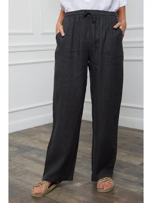 La Compagnie Du Lin Lniane spodnie "Honas" w kolorze antracytowym rozmiar: S