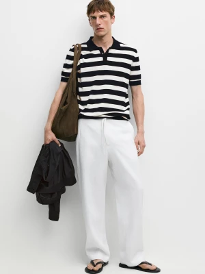 Lniane Spodnie Jogger - Biały - Massimo Dutti - Male