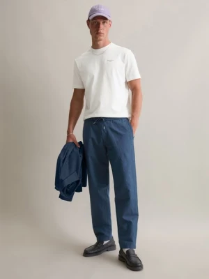 Lniane spodnie jogger regular Marc O'Polo modrá
