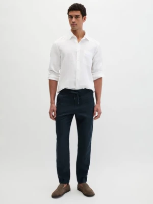 Lniane spodnie model Morot Jogger Marc O'Polo modrá