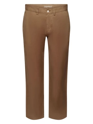 ESPRIT Lniane spodnie w kolorze brązowym rozmiar: W31/L32