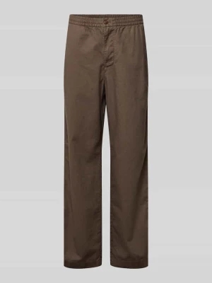 Lniane spodnie z elastycznym pasem i kieszeniami w szwach bocznych GAP