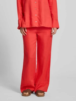 Lniane spodnie z elastycznym pasem i tunelem Christian Berg Woman