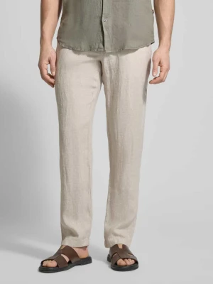 Lniane spodnie ze sznurkiem i tylnymi kieszeniami MCNEAL