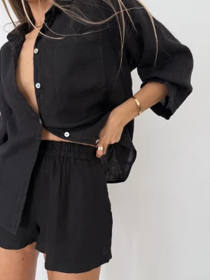 LNIANE SZORTY BLACK WŁOCHY