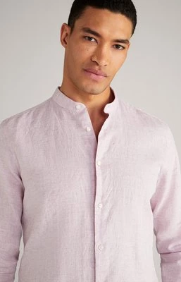 Lniano-bawełniana koszula Pebo w kolorze fioletowym z efektem melanżu Joop