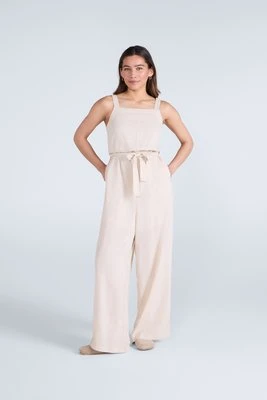 Lniany kombinezon damski Animal Becca - Beige