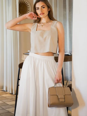 Lniany, krótki top damski na ramiączkach LYNNE LAÏF