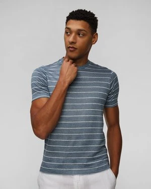 Lniany T-shirt W Paski Męski Paul&shark Paul and Shark