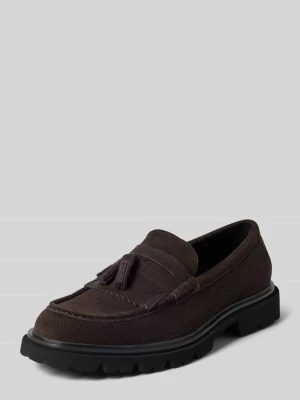 Loafers ze skóry model 'Horst-O' Steve Madden Ciemnobrązowy