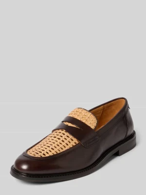 Loafers ze skóry z wytłaczanym logo model 'Lozham' Gant