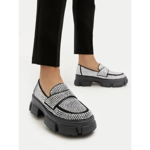 Loafersy Steve Madden Trifecta_R SM11003506 Srebrny