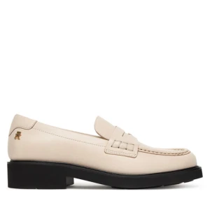 Loafersy Tommy Hilfiger Elettra Penny Leather FW0FW09360 Écru