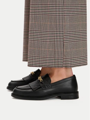 Loafersy Tommy Hilfiger Th Chain Fringe Leather Loafer FW0FW09668 Czarny