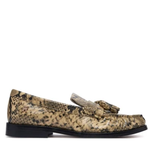 Loafersy Tommy Hilfiger Th Loafer Tassel Snake FW0FW09500 Beżowy