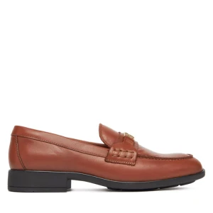 Loafersy Tommy Hilfiger Th Logo Leather Loafer FW0FW08705 Brązowy