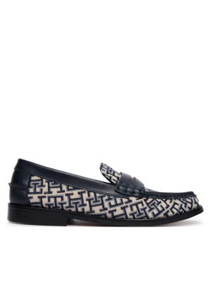 Loafersy Tommy Hilfiger Th Monogram Penny Bar Loafer FW0FW09537 Granatowy