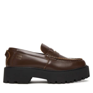 Loafersy Tommy Jeans Archive '01 Leather Loafer EN0EN03022 Brązowy