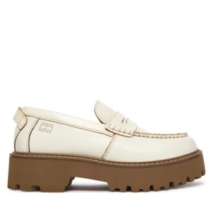 Loafersy Tommy Jeans Archive '01 Leather Loafer EN0EN03022 Kremowy