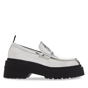 Loafersy Tommy Jeans Tjw Chunky Metallic EN0EN02321 Srebrny