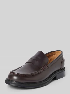Loafersy z naturalnej skóry bydlęcej model 'BOBBY' Selected Ciemnobrązowy
