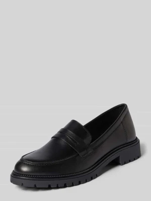 Loafersy z naturalnej skóry bydlęcej Tamaris Czarny