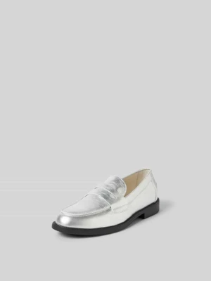 Loafersy z naturalnej skóry Duke & Dexter Srebrny
