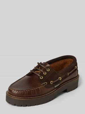 Loafersy z naturalnej skóry model 'Darras Boat Shoe' Barbour Ciemnobrązowy
