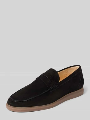 Loafersy z naturalnej skóry model 'Elia' Henry Stevens Czarny