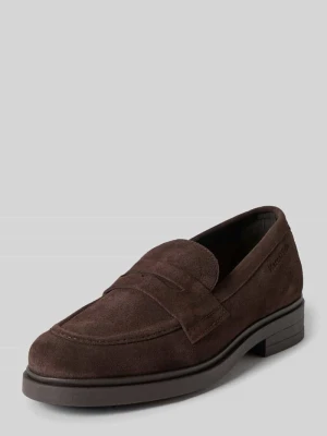 Loafersy z naturalnej skóry model 'Paula 34' Marc O'Polo Ciemnobrązowy