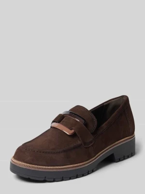 Loafersy z naturalnej skóry Tamaris Ciemnobrązowy
