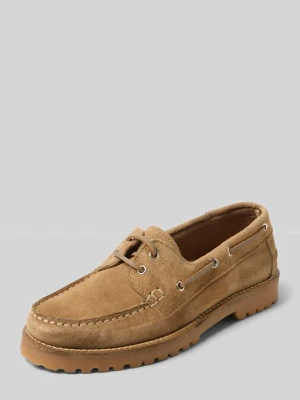 Loafersy z naturalnej skóry w imitacji weluru Bianco