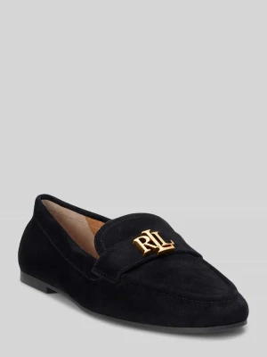 Loafersy z naturalnej skóry welurowej Lauren Ralph Lauren