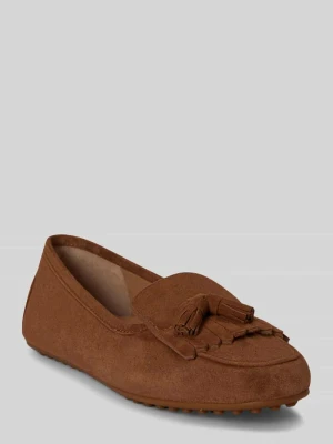 Loafersy z naturalnej skóry welurowej model 'TAYTE' Lauren Ralph Lauren