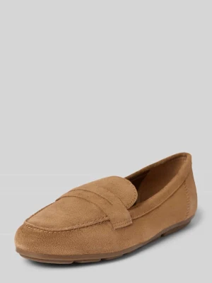 Loafersy z naturalnej skóry welurowej tamaris