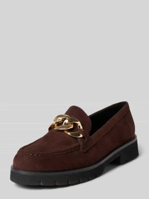 Loafersy z naturalnej skóry z detalem ozdobnym HÖGL Ciemnobrązowy